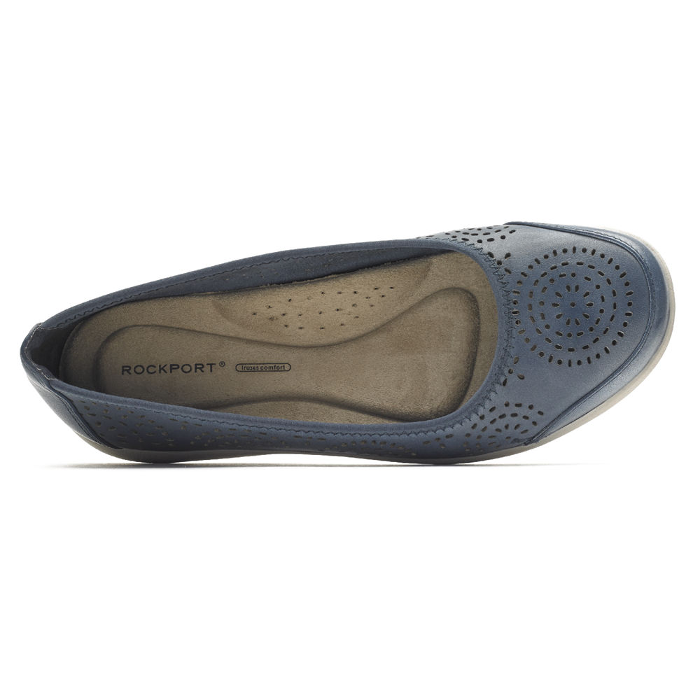 Rockport Womens Slip-On Blue - Daisey Ballet - UK 895-MPZHNX